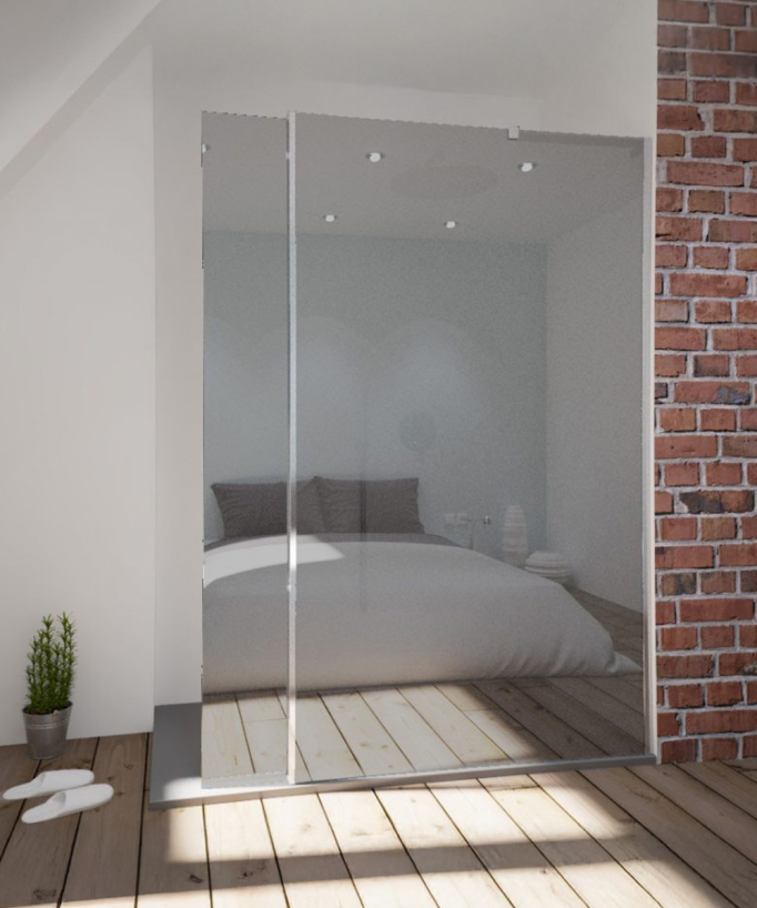 Paroi de douche Single effet miroir - 70 CM