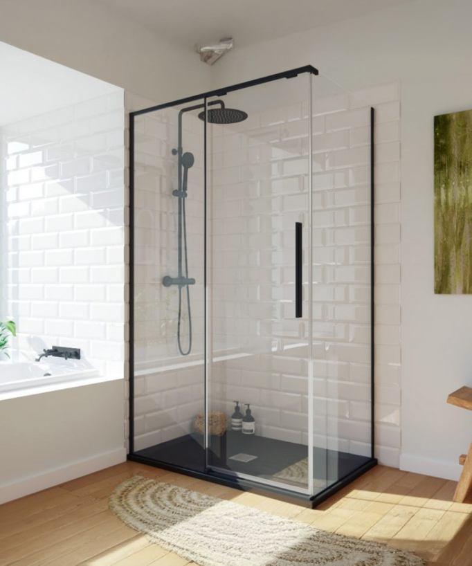 Paroi de douche coulissante Slim noir