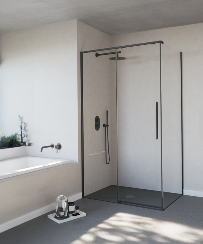 Paroi de douche coulissante Slim noir