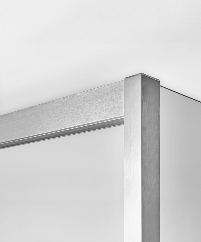 Paroi de douche frontale coulissante Style Nickel brossé