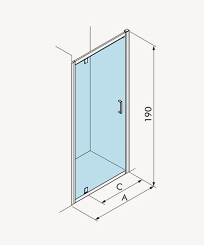 Parete doccia frontale a battente Bilbao 80 cm - Porta frontale a battente