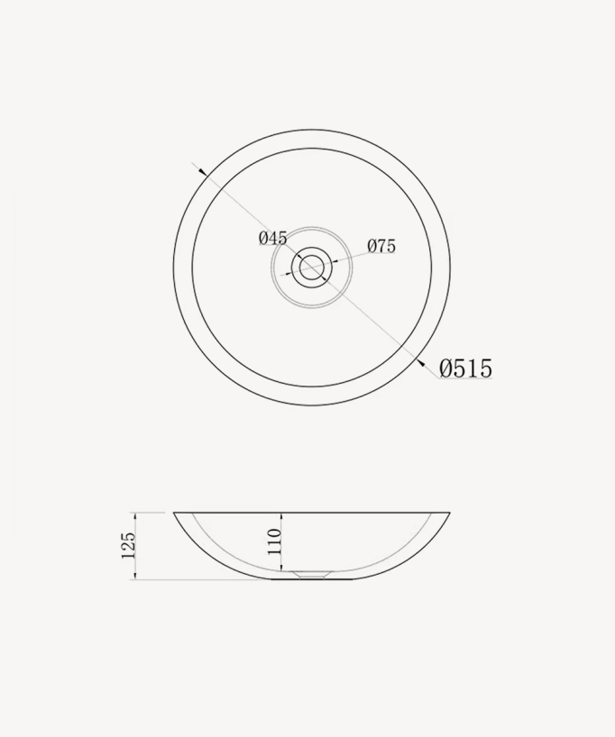 Lavabo rotondo da appoggio in solid surface Bianco opaco - Mossendjo
