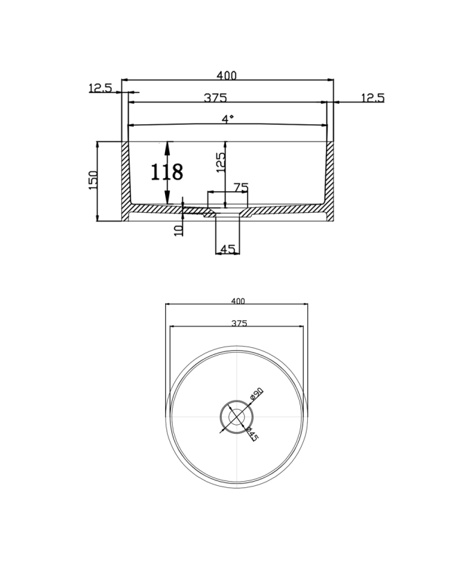 Lavabo a colonna tondo Blanc mat - Makoua