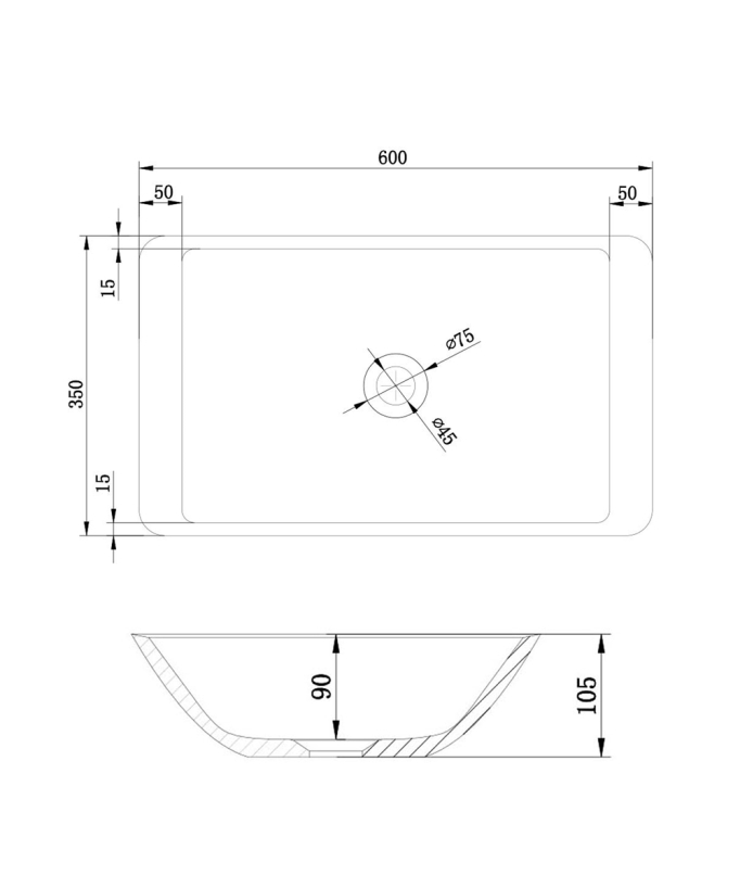 Lavabo rettangolare freestanding Bianco opaco - Niari