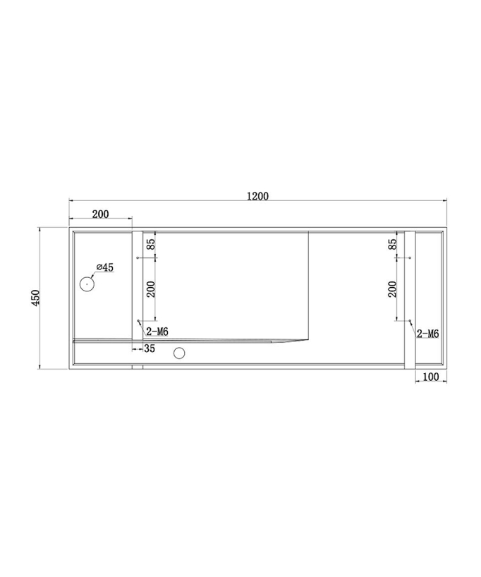Lavabo rettangolare sospeso Bianco opaco - Gandajika