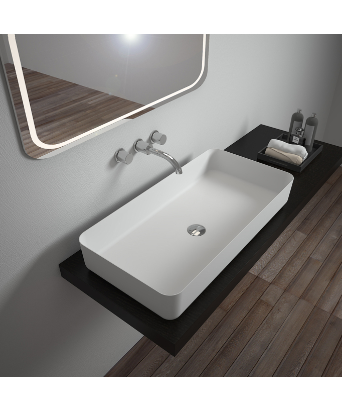 Lavabo rettangolare freestanding Bianco opaco - Mbandaka
