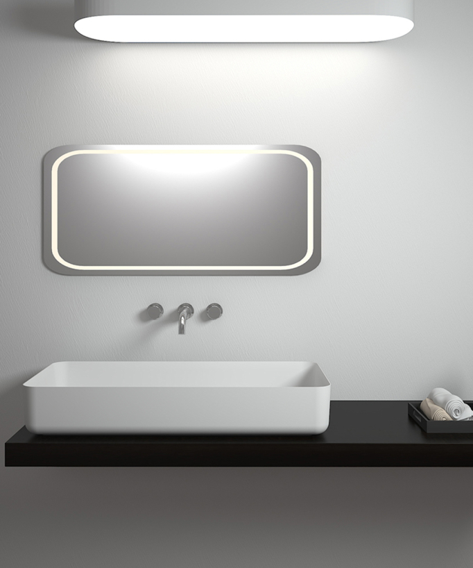 Lavabo rettangolare freestanding Bianco opaco - Mbandaka