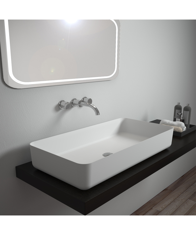 Lavabo rettangolare freestanding Bianco opaco - Mbandaka