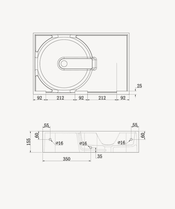Lavabo rettangolare sospeso Bianco opaco - Lomami