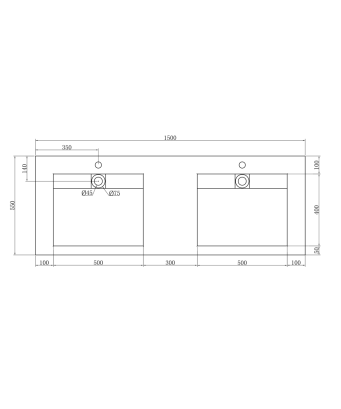 Lavabo rettangolare sospeso Bianco opaco - Maniema