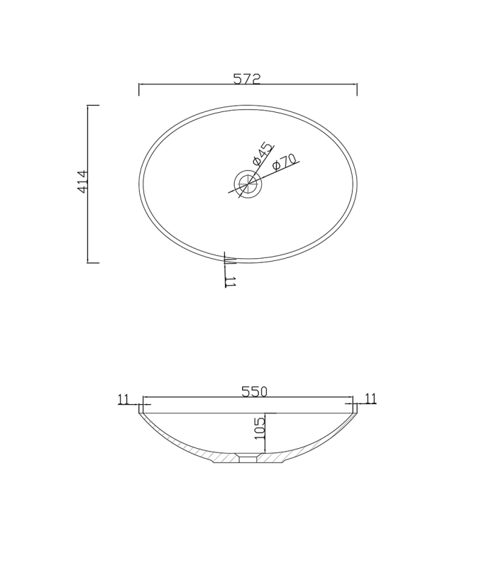Lavabo ovale freestanding Bianco opaco - Kabinda