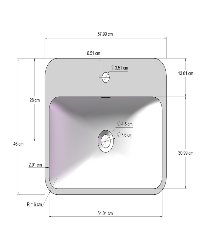 Lavandino rettangolare freestanding - Butembo