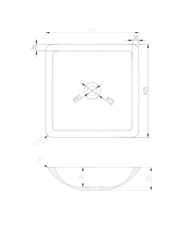 Lavabo da appoggio in Solid surface Matt white - Isiro