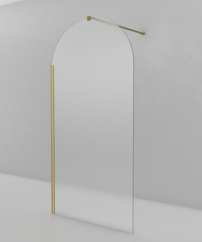 Santana - Parete doccia design oro spazzolato vetro Ice