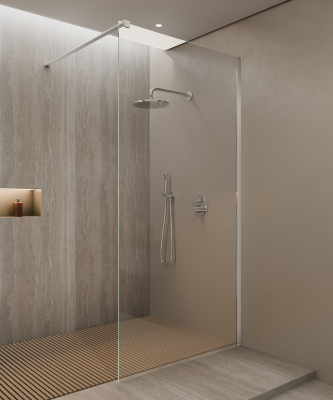Lixa - Paroi de douche fixe verre transparent chromé