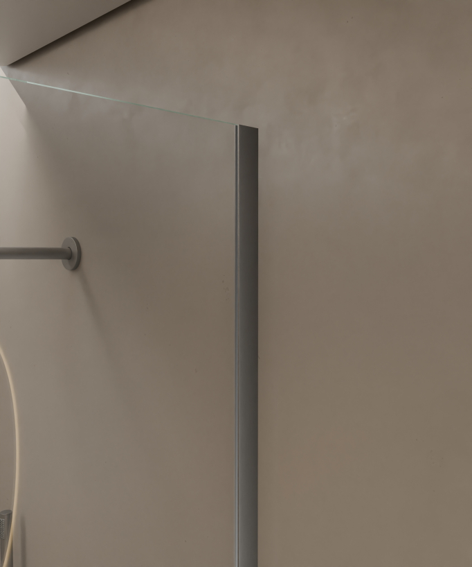 Lixa - Paroi de douche fixe finition gunmetal