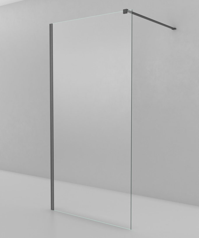 Lixa - Paroi de douche fixe finition gunmetal