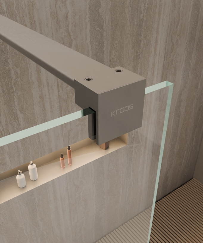 Lixa - Paroi de douche fixe finition gunmetal