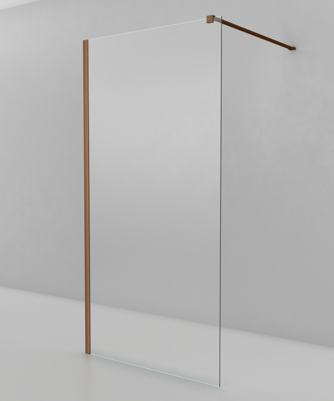 Lixa - Paroi de douche walk-in avec profilé or rose brossé