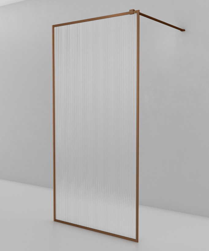 Sintra - Parete doccia walk-in, finitura oro rosa spazzolato