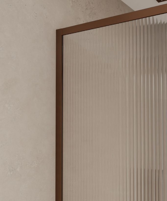 Sintra - Parete doccia walk-in finitura oro rosa spazzolato