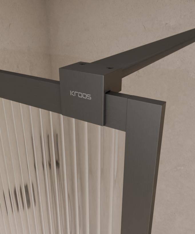 Sintra - Parete doccia vetro scanalato cornice gunmetal