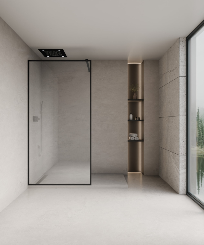 Evora - Parete doccia nera - small