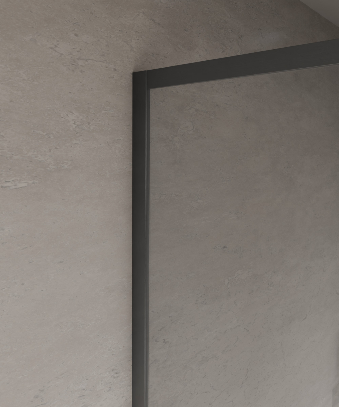 Evora - Paroi de douche fixe cadre gunmetal