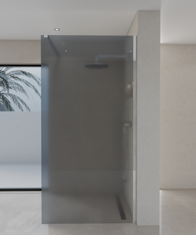 Seia - Parete doccia vetro fumé con profilo cromato - small