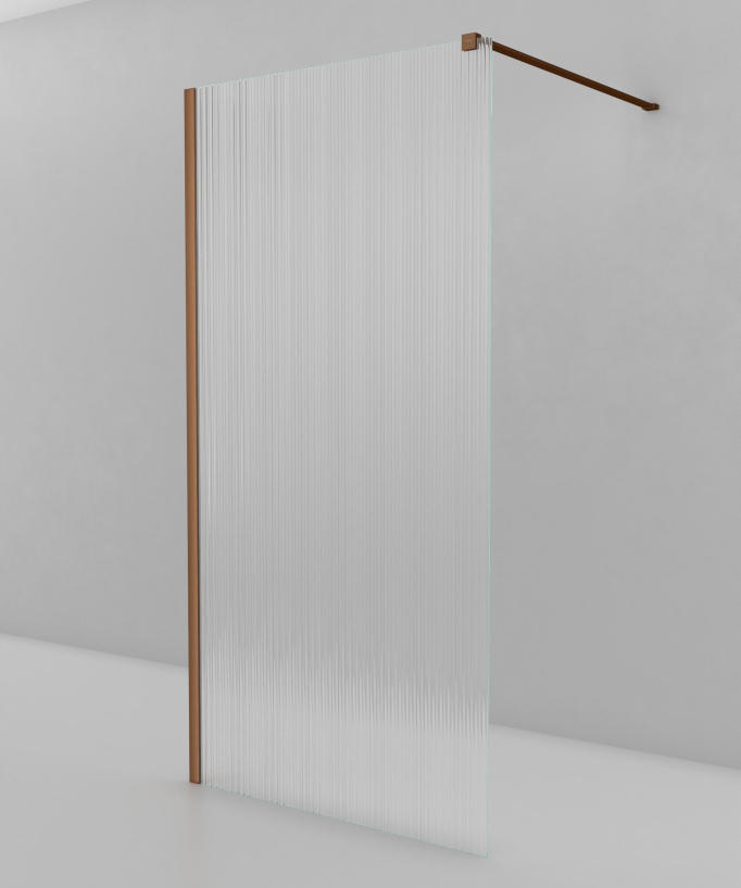 Vizela - Parete doccia fissa oro rosa spazzolato