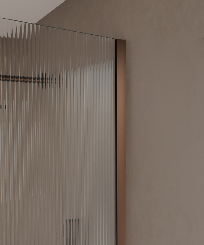 Vizela - Parete doccia fissa oro rosa spazzolato