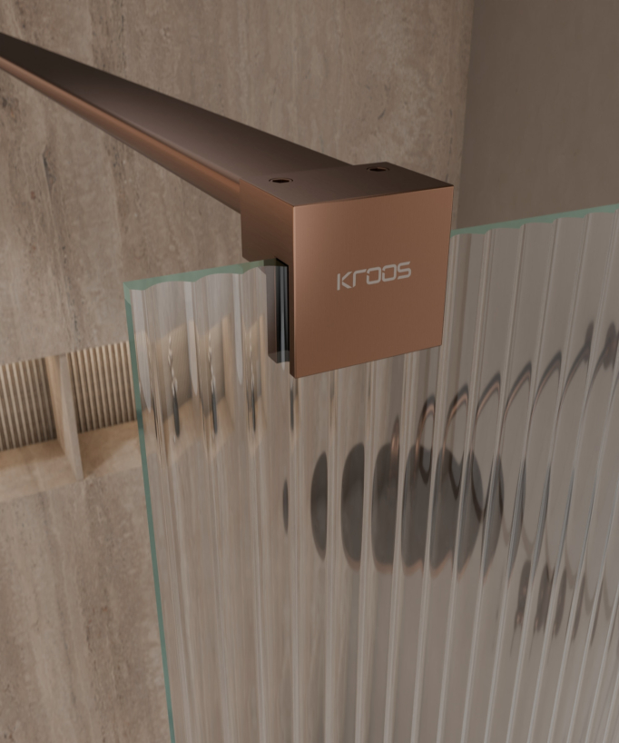 Vizela - Parete doccia fissa oro rosa spazzolato