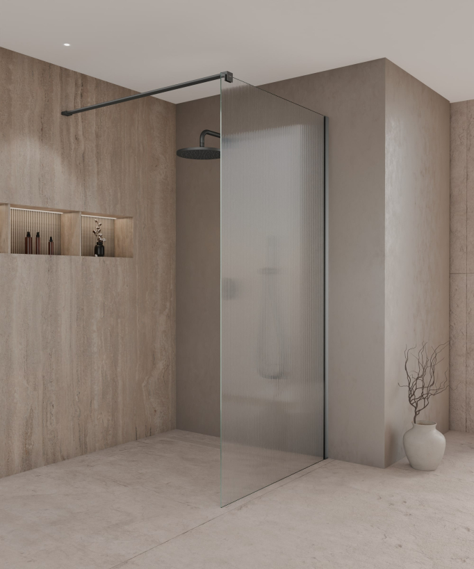 Vizela - Parete doccia fissa gunmetal