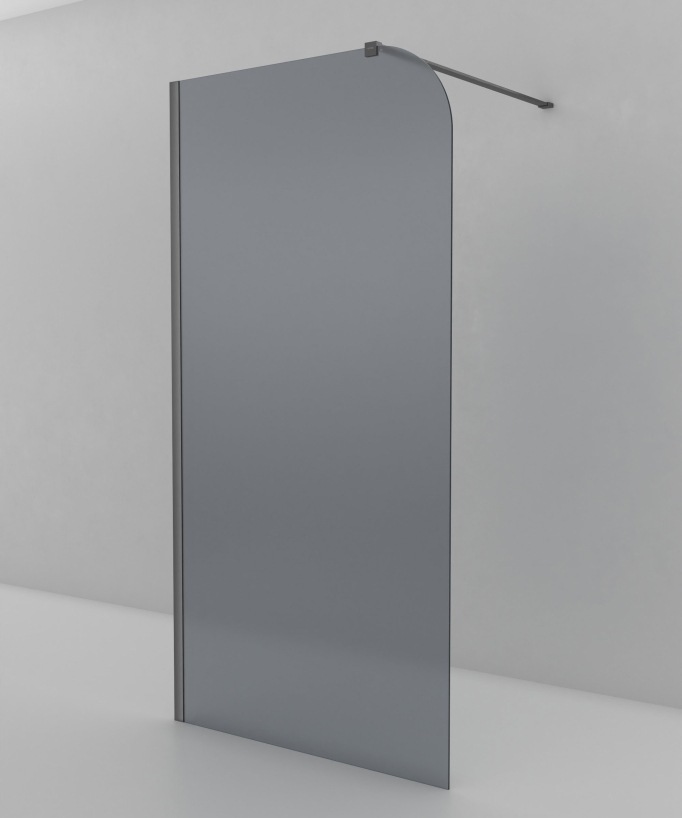 Beja - Parete doccia vetro fumé fisso profilo gunmetal