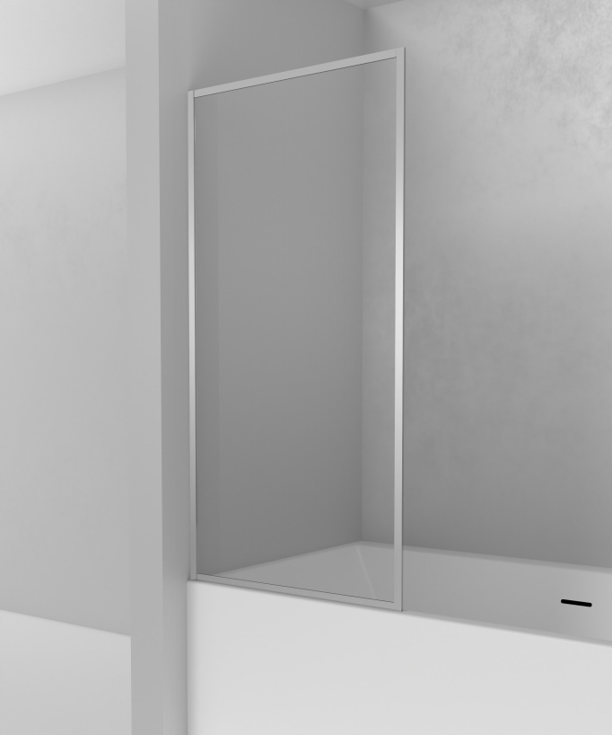 Pare baignoire fixe en verre trempé cadre chromé Guadra