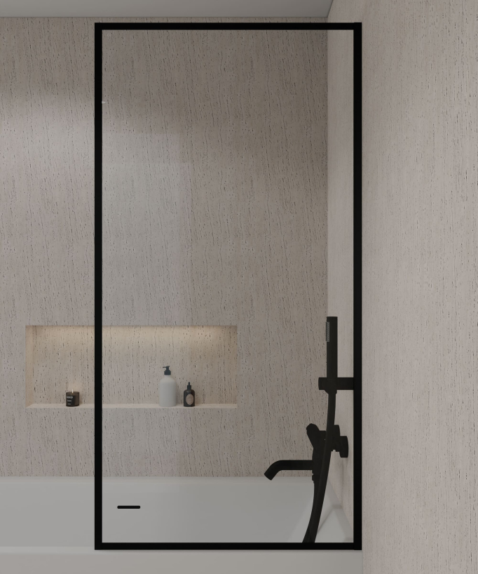  Pare-baignoire noir fixe Guadra