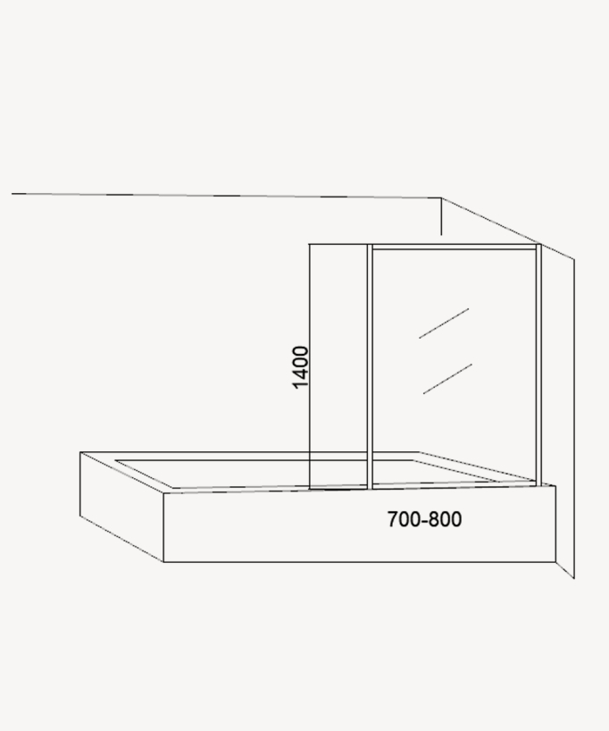 Paroi pour baignoire fixe 70 ou 80 cm doré brossé Guadra 