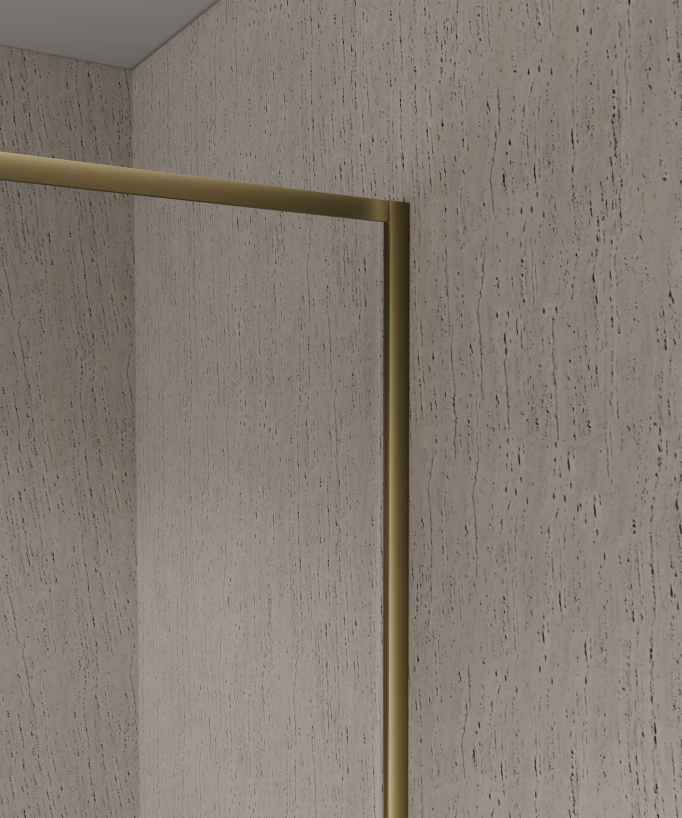 Paroi pour baignoire fixe 70 ou 80 cm doré brossé Guadra 