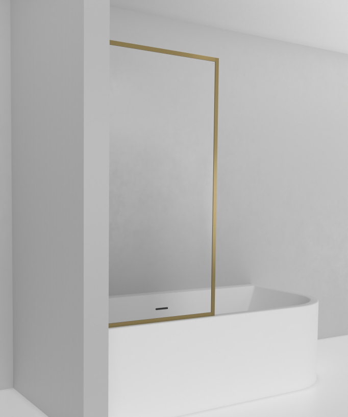 Paroi pour baignoire fixe 70 ou 80 cm doré brossé Guadra 
