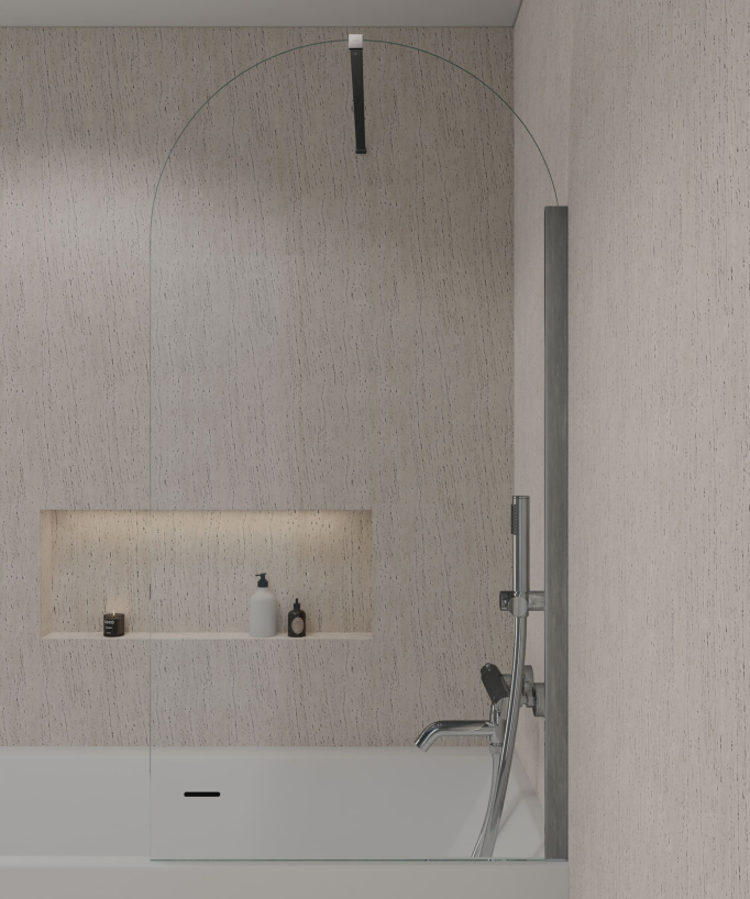 Pare baignoire fixe chromé 70 x 140 cm Leira