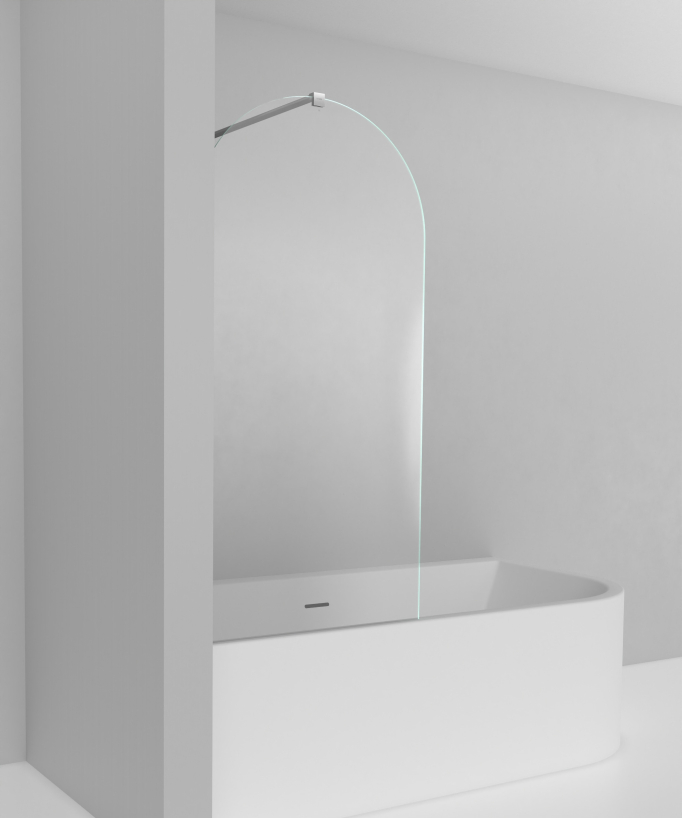Pare baignoire fixe chromé 70 x 140 cm Leira