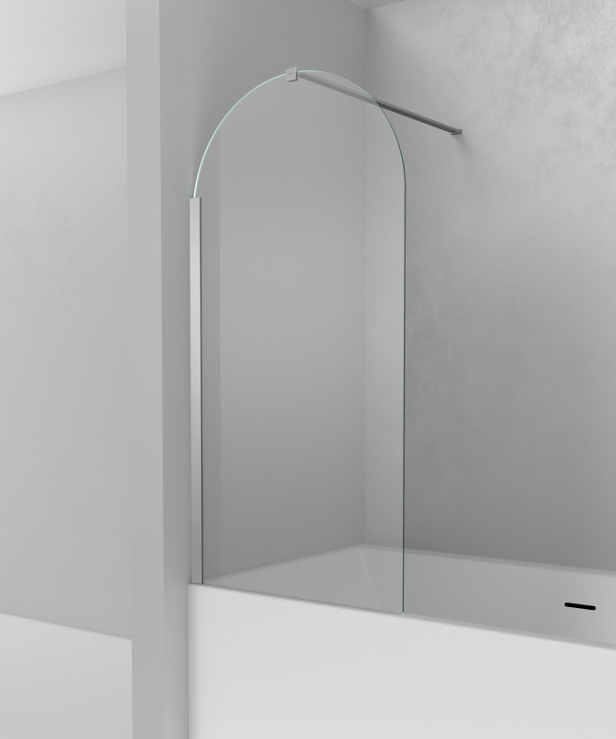 Pare baignoire fixe chromé 70 x 140 cm Leira