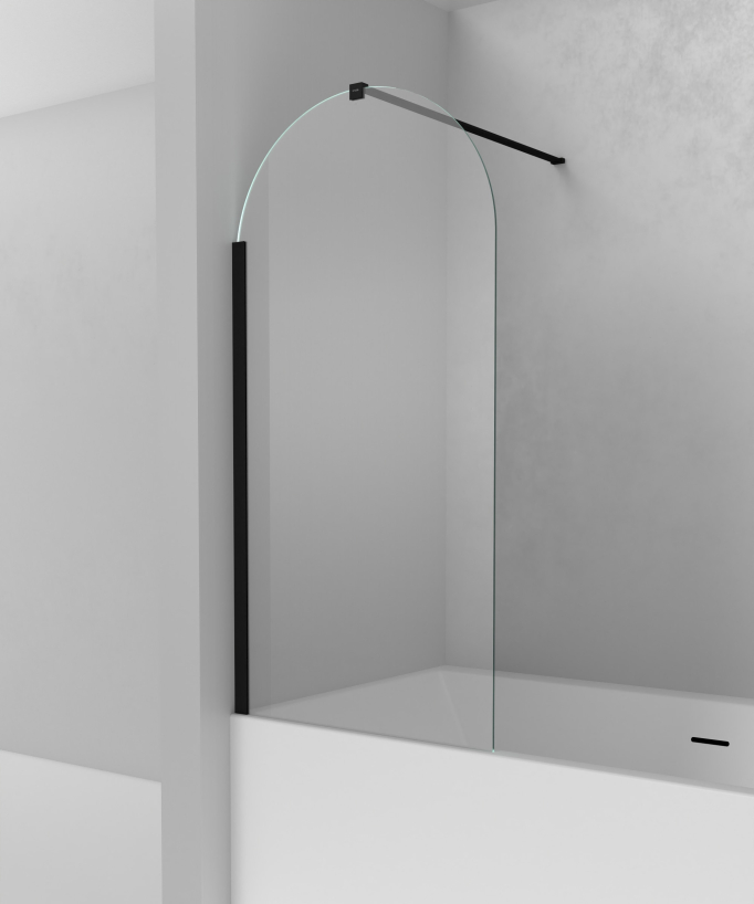 Pare-baignoire noir en verre trempé 70 cm - Leira