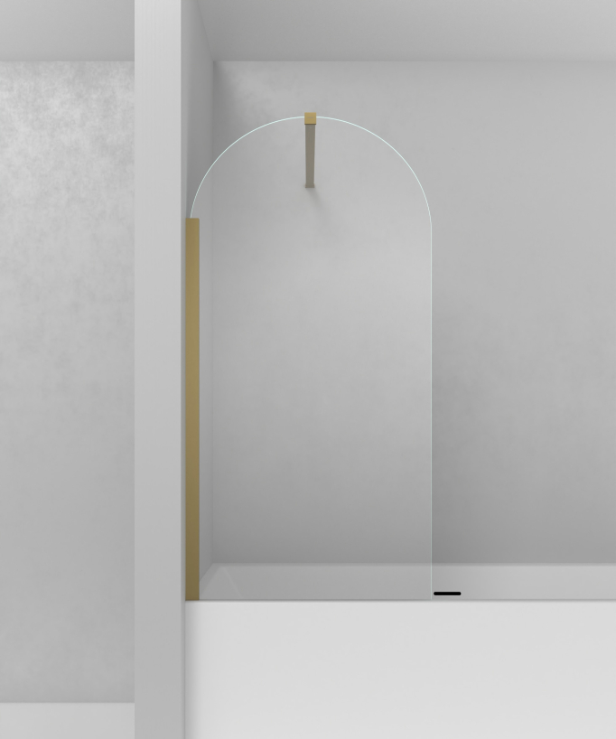Pare-baignoire fixe 140 x 70 cm profilé doré brossé - Leira