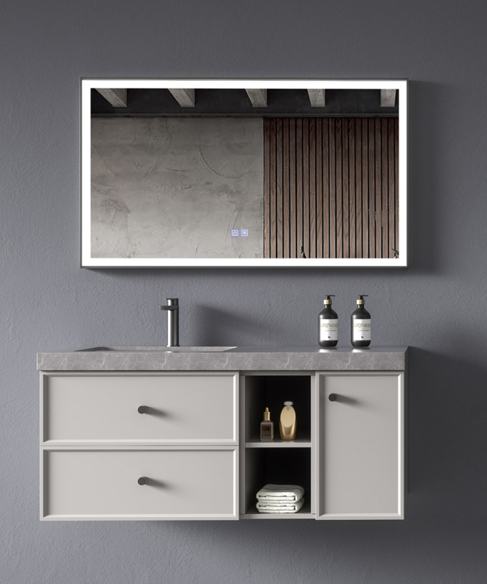 Meuble de salle de bain Gris Delhi - 120 cm