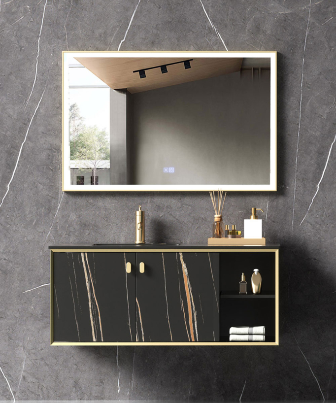 Meuble de salle de bain Noir Pondichéry - 120 cm