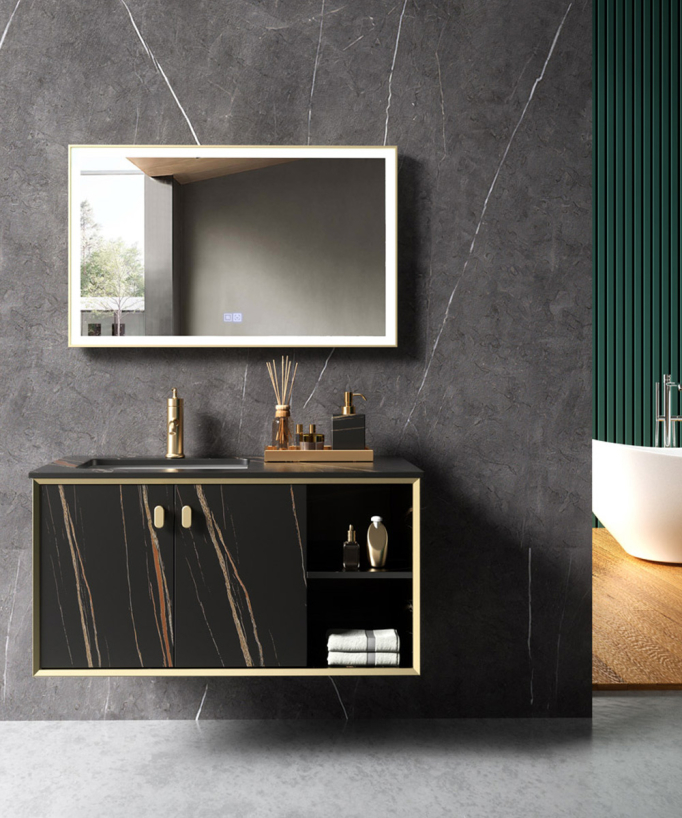 Meuble de salle de bain Noir Pondichéry - 100 cm