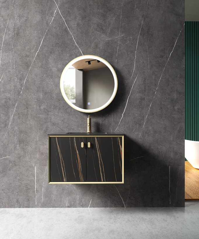 Meuble de salle de bain Noir Pondichéry - 80 cm