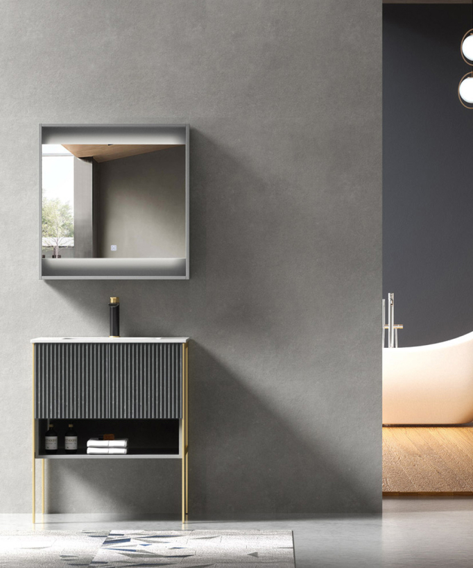 Meuble de salle de bain Gris Calcutta 