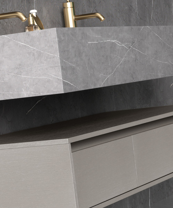 Meuble de salle de bain Gris Madras
